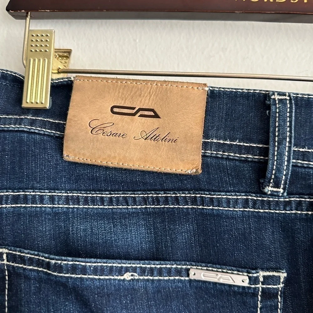 Cesare Attolini Dark Stretch Contrast Denim